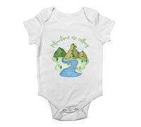 Shopagift Climbing Hiking Baby Vest Mountains are Calling Hiker Climber Trekking Bodysuit Gift White