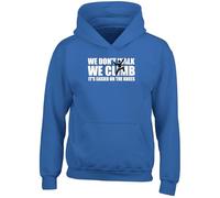 Shopagift Climbing Kids Hoodie We Don't Walk We Climb Funny Hoody Hooded Top Boys Girls Blue