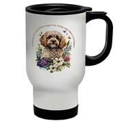 Shopagift Cockapoo Travel Mug Pet Dog Lover Guardian Angel Gift Stainless Steel 14oz Cup