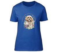 Shopagift Cockapoo Womens T-Shirt Pet Dog Lover Guardian Angel Ladies Tee Gift Blue