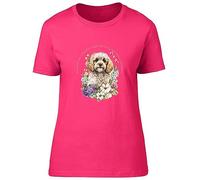 Shopagift Cockapoo Womens T-Shirt Pet Dog Lover Guardian Angel Ladies Tee Gift Pink