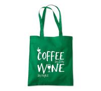 Shopagift Coffee By Day Wine By Night Tote Shopping Beach Bag 10 Litres Capacity - 42cm x 38cm