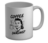 Shopagift Coffee Darling? Mug Caffiene Latte Brew White 11oz Large Ceramic Cup