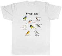Shopagift Collection of British Tits Birds Mens T-Shirt Tee White