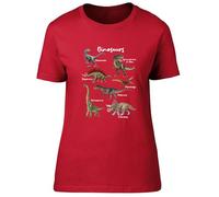 Shopagift Collection of Dinosaurs T-Rex Triceratops Raptor Womens T-Shirt Ladies Tee
