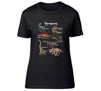 Shopagift Collection of Dinosaurs T-Rex Triceratops Raptor Womens T-Shirt Ladies Tee