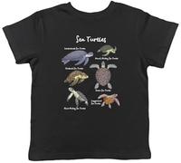 Shopagift Collection of Sea Turtles Oceans Kids T-Shirt Childrens Tee Boys Girls Black