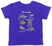Shopagift Collection of Sea Turtles Oceans Kids T-Shirt Childrens Tee Boys Girls Blue