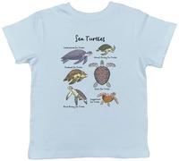 Shopagift Collection of Sea Turtles Oceans Kids T-Shirt Childrens Tee Boys Girls Light Blue