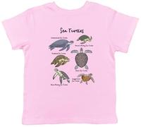 Shopagift Collection of Sea Turtles Oceans Kids T-Shirt Childrens Tee Boys Girls Light Pink