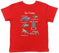 Shopagift Collection of Sea Turtles Oceans Kids T-Shirt Childrens Tee Boys Girls Red
