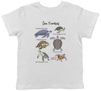 Shopagift Collection of Sea Turtles Oceans Kids T-Shirt Childrens Tee Boys Girls White