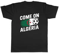 Shopagift Come on Algeria Supporter Football Fan Mens Black T-Shirt Tee