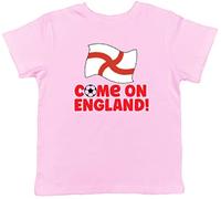 Shopagift Come on England World Cup Childrens Kids T-Shirt Gift Light Pink