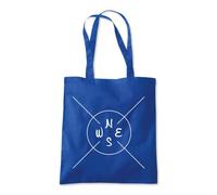 Shopagift Compass North South East West Navagation Tote Shopping Beach Bag 10 Litres Capacity - 42cm x 38cm