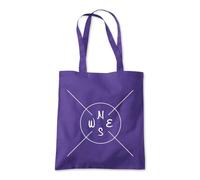 Shopagift Compass North South East West Navagation Tote Shopping Beach Bag 10 Litres Capacity - 42cm x 38cm