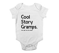 Shopagift Cool Story Gramps Now Get Me My Snack Baby Grow Vest Bodysuit White