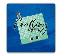 Shopagift Crafting Queen 2 Pack Coasters Handmade DIY Artisan Creative - 9cm x 9cm