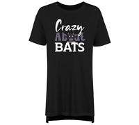 Shopagift Crazy about Bats Women's Nightie Funny Bat Lover Night Shirt Black