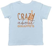 Shopagift Crazy About Giraffes Childrens Kids T-Shirt Gift Light Blue