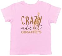 Shopagift Crazy About Giraffes Childrens Kids T-Shirt Gift Light Pink