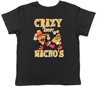 Shopagift Crazy About Nacho's Kids T-Shirt Mexican Fiesta Chips Childrens Tee Boys Girls Black