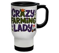 Shopagift Crazy Farming Lady Funny Travel Mug Stainless Steel 14oz Cup