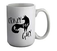Shopagift Crazy Fox Guy White 15oz Large Mug Cup