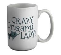 Shopagift Crazy Origami Lady Mug Japanese Art Craft White 15oz Large Ceramic Cup
