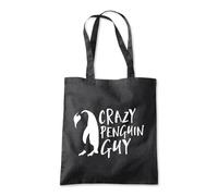 Shopagift Crazy Penguin Guy Tote Shopping Beach Bag 10 Litres Capacity - 42cm x 38cm