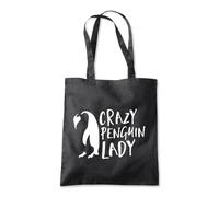 Shopagift Crazy Penguin Lady Tote Shopping Beach Bag 10 Litres Capacity - 42cm x 38cm