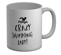 Shopagift Crazy Swimming Lady White 11oz Large Mug Cup