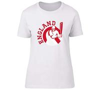 Shopagift Cricket England Sports Fitted Womens T-Shirt Gift White
