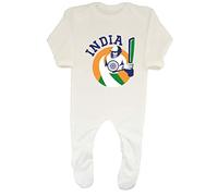 Shopagift Cricket India Sports Baby Romper Gift White
