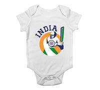 Shopagift Cricket India Sports Baby Vest Bodysuit Gift White