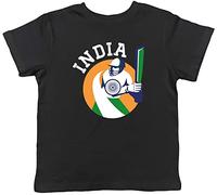 Shopagift Cricket India Sports Childrens Kids T-Shirt Gift Black