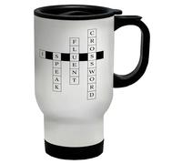 Shopagift Crossword Puzzles Travel Mug I Speak Fluent Crossword Stainless Steel 14oz Cup