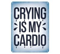 Shopagift Crying is my Cardio Funny Metal Poster Wall Tin Sign Man Cave Shed Bar Bedroom Home Kitchen - A4