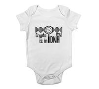 Shopagift Crypto is in My DNA Baby Grow Vest Bodysuit White