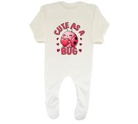 Shopagift Cute as a Bug Ladybird Ladybug Insect Baby Romper Boys Girls White