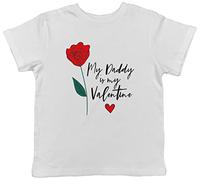 Shopagift Daddy is My Valentine Rose Childrens Kids T-Shirt Gift for Dad from Daughter
