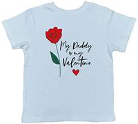 Shopagift Daddy is My Valentine Rose Childrens Kids T-Shirt Gift for Dad from Daughter