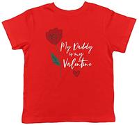 Shopagift Daddy is My Valentine Rose Childrens Kids T-Shirt Gift for Dad from Daughter