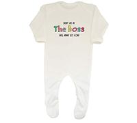 Shopagift Daddy says I'm The boss Untill Mummy gets Home! Baby Grow Romper Suit White