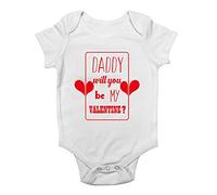 Shopagift Daddy Will You be My Valentines? Red Girls Baby Vest Bodysuit