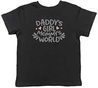 Shopagift Daddy's Girl Mommy's World Childrens Kids T-Shirt Gift Black