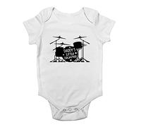 Shopagift Daddy's Little Drummer Baby Grow Vest Bodysuit White