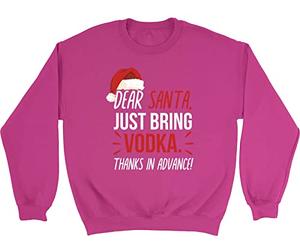 Shopagift Dear Santa Please Bring Vodka Christmas Xmas Secret Santa Unisex Sweatshirt Jumper Gift Pink