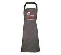 Shopagift Dear Santa Please Bring Wine Christmas Xmas Secret Santa Apron Gift - Grey
