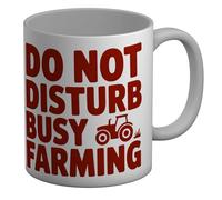 Shopagift Do Not Disturb Busy Farming Funny Mug White 11oz Large Ceramic Cup